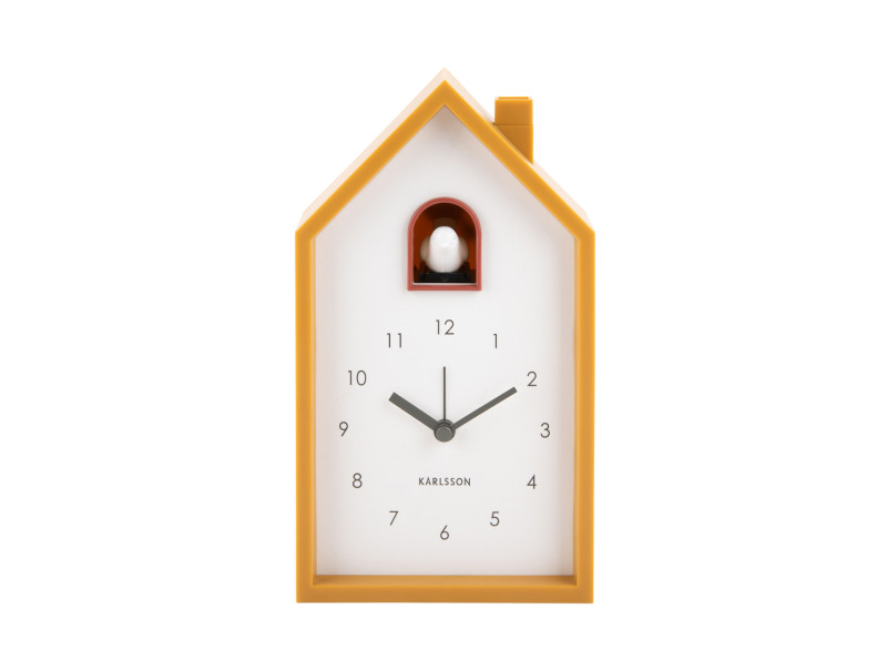 Present Time Alarm Clock Modern Cuckoo - KA6015YE Ochre Yellow