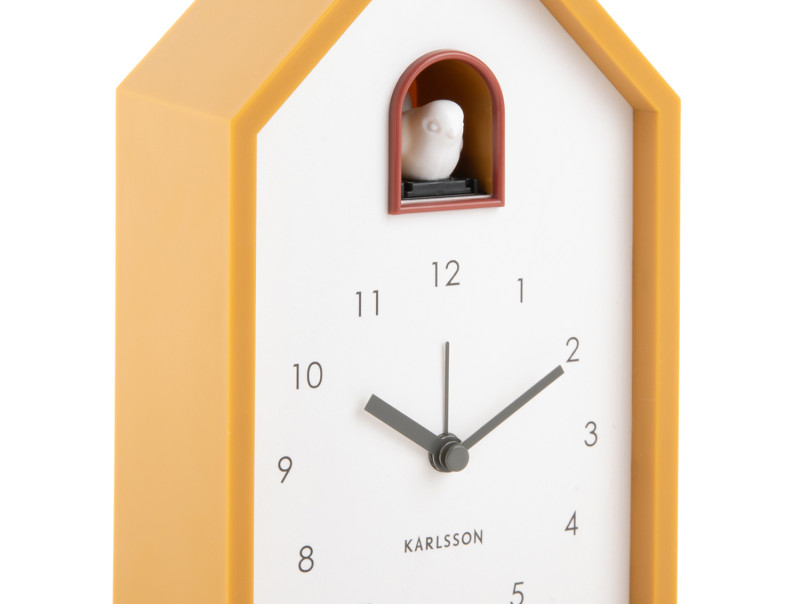 Present Time Alarm Clock Modern Cuckoo - KA6015YE Ochre Yellow
