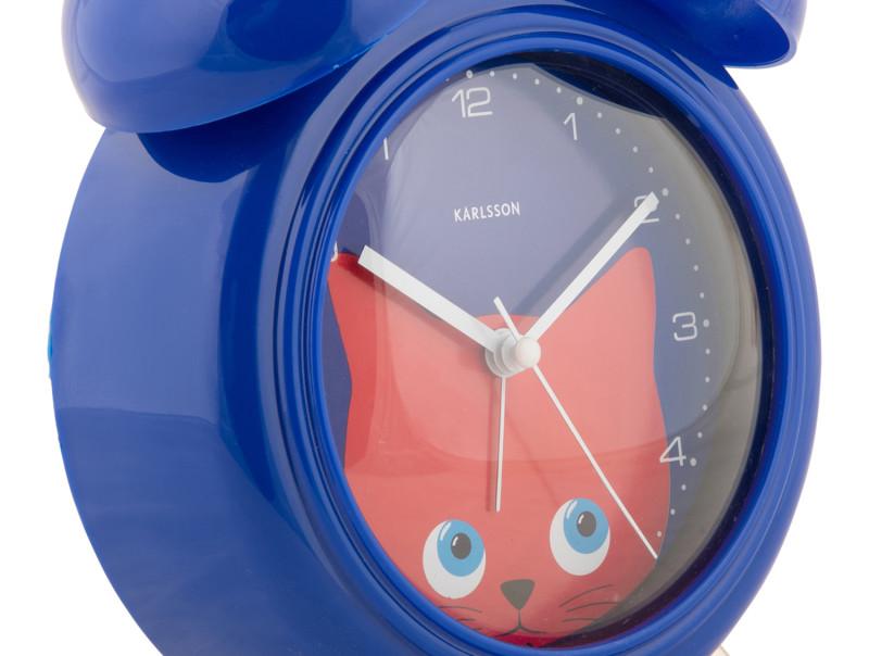 Present Time Alarm Clock Peekaboo Cat - KA5980DB Dark Blue