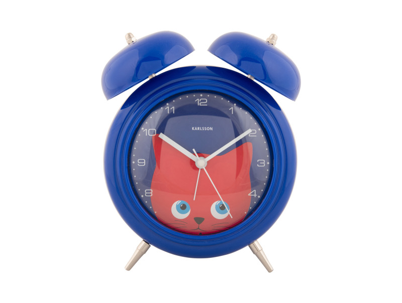 present time Alarm Clock Peekaboo Cat - KA5980DB Dark blue