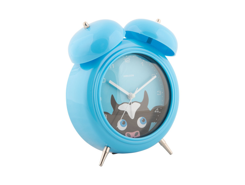Present Time Alarm Clock Peekaboo Cow - KA5980BL Blue