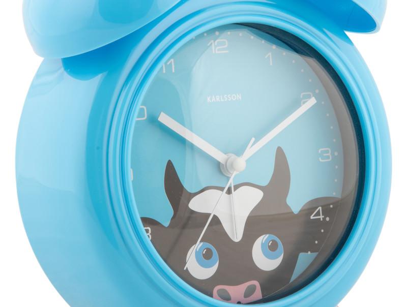 Present Time Alarm Clock Peekaboo Cow - KA5980BL Blue