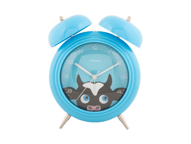 present time Alarm Clock Peekaboo Cow - KA5980BL Blue