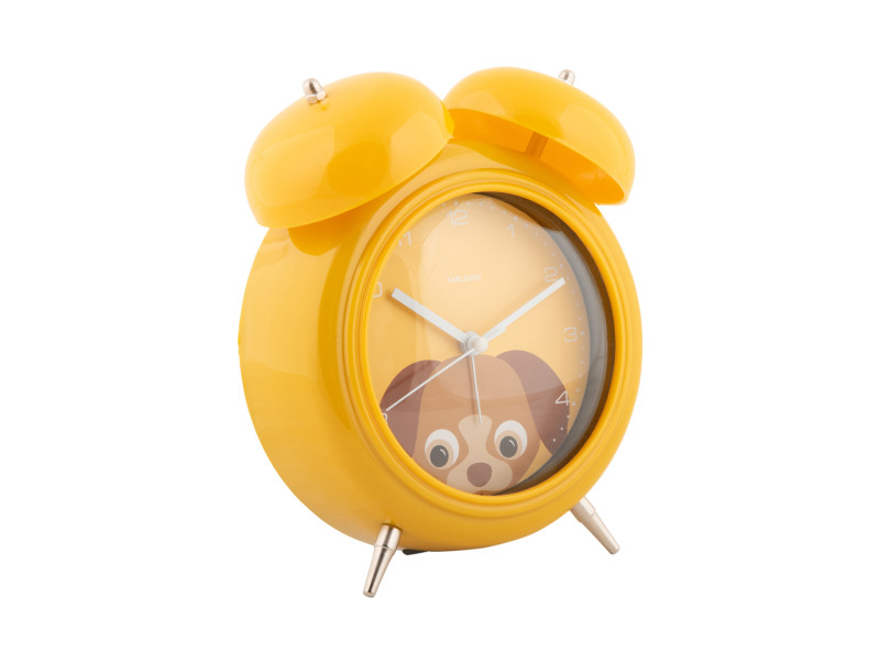 Present Time Alarm Clock Peekaboo Dog - KA5980YE Yellow