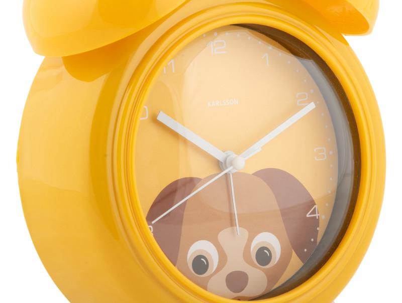 Present Time Alarm Clock Peekaboo Dog - KA5980YE Yellow