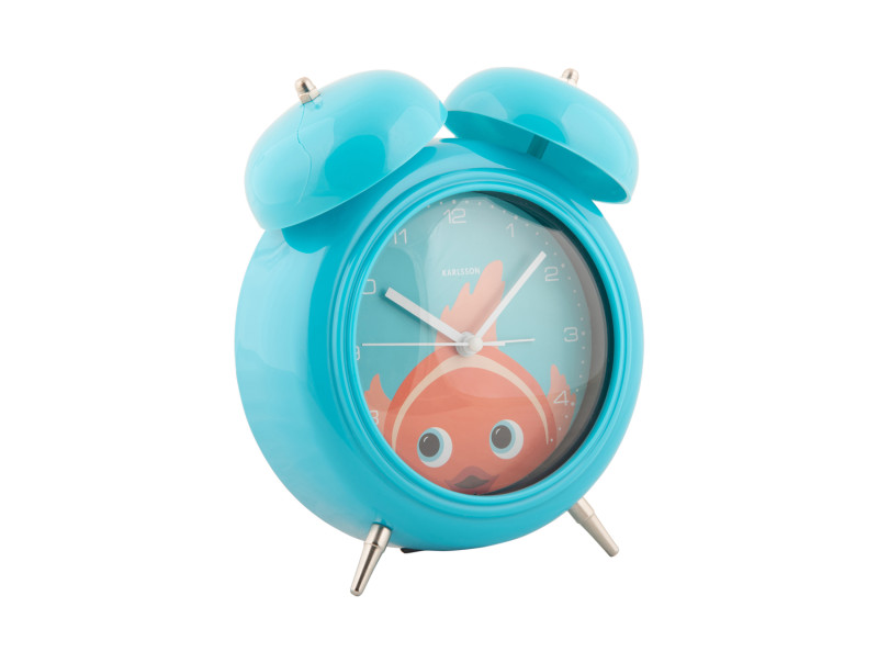 Present Time Alarm Clock Peekaboo Goldfish - KA5980LB Light Blue