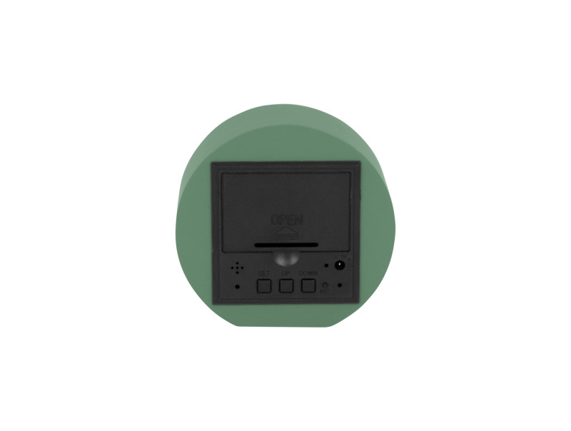 Present Time Alarm Clock Spry Round - KA5981GR Grayed Jade