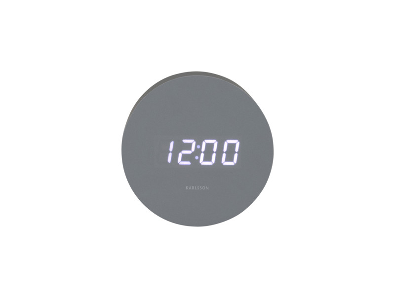 Present Time Alarm Clock Spry Round - KA5981GY Mouse Grey