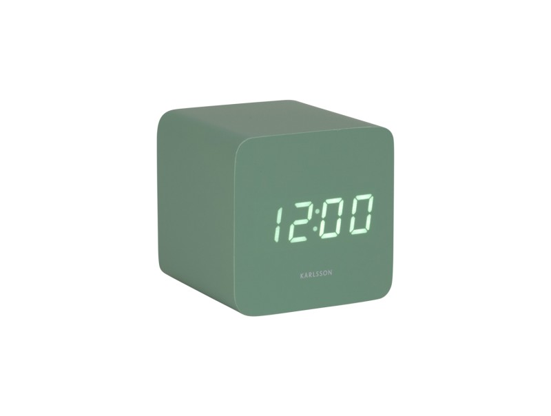 Present Time Alarm Clock Spry Square - KA5982GR Grayed Jade