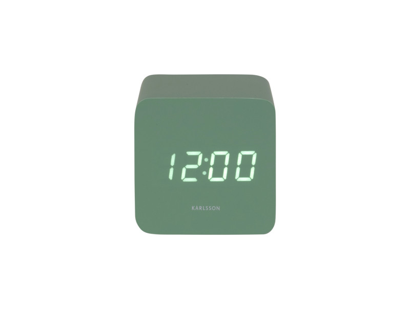 Present Time Alarm Clock Spry Square - KA5982GR Grayed Jade