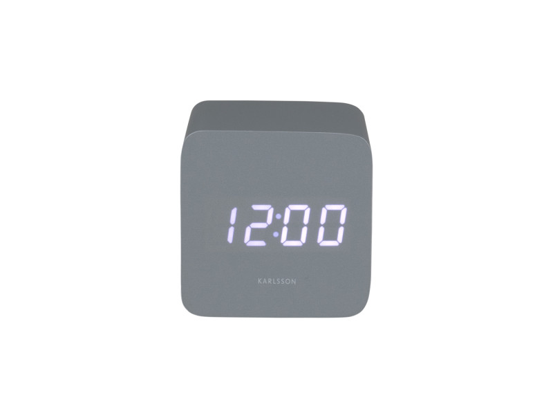 Present Time Alarm Clock Spry Square - KA5982GY Mouse Grey