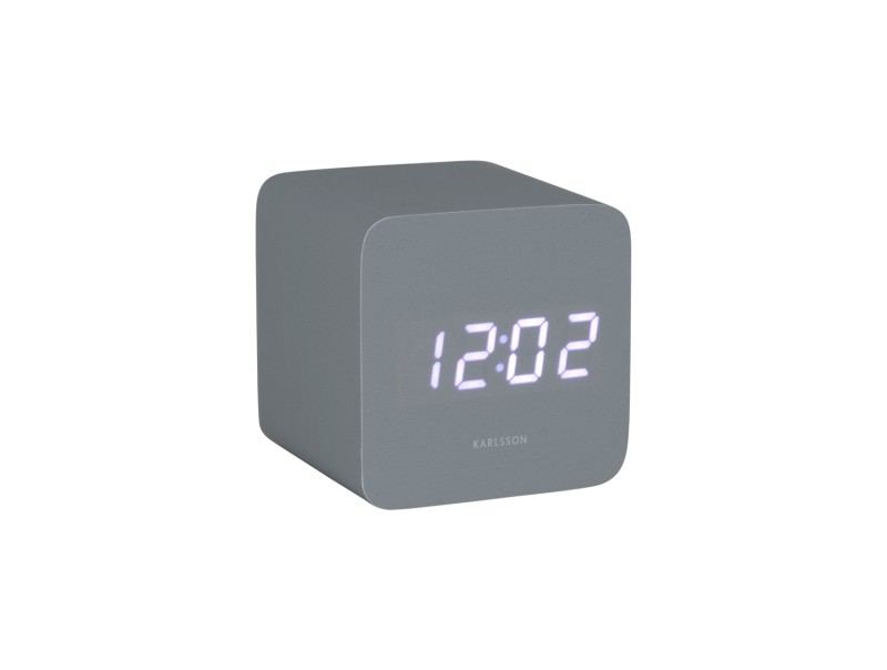 present time Alarm Clock Spry Square - KA5982GY Mouse grey