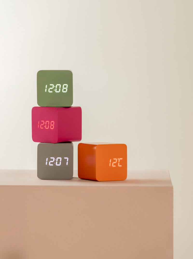 Present Time Alarm Clock Spry Square - KA5982OR Bright Orange