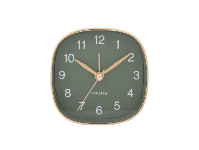 Present Time Alarm Clock Travel Square - KA5957GR Jungle Green
