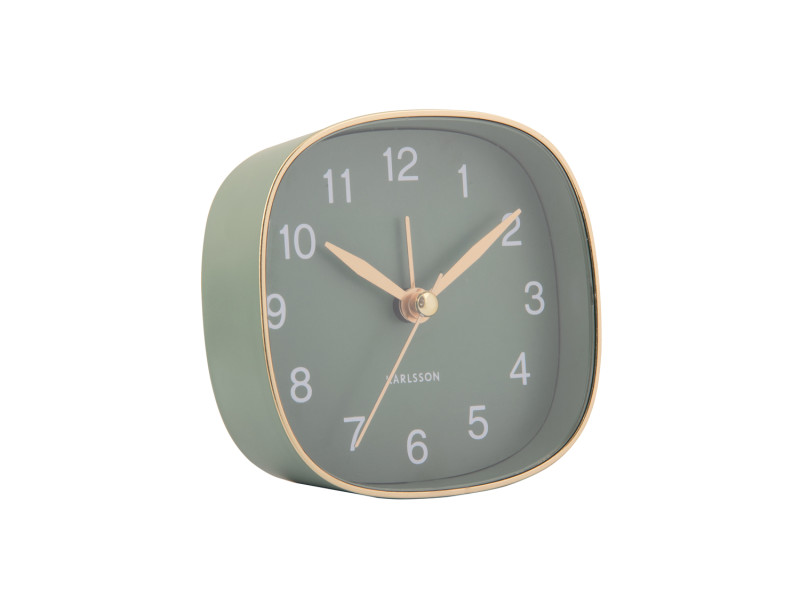present time Alarm Clock Travel Square - KA5957GR Jungle green