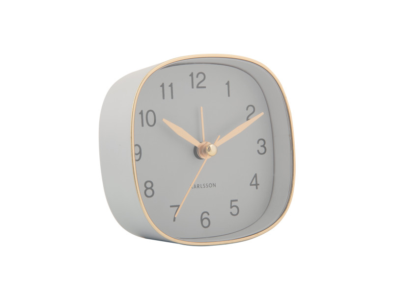 Present Time Alarm Clock Travel Square - KA5957GY Mouse Grey
