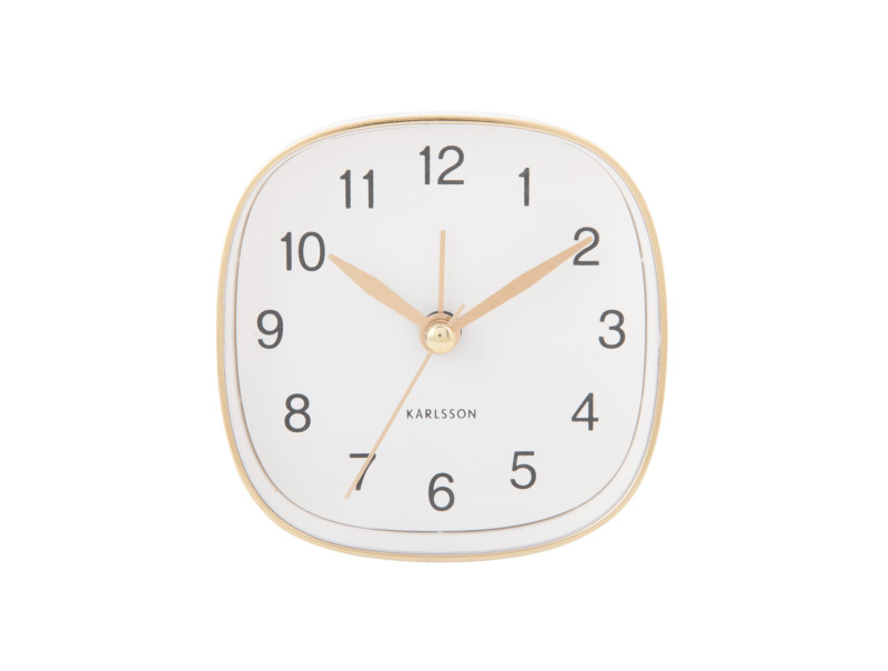Present Time Alarm Clock Travel Square - KA5957WH White