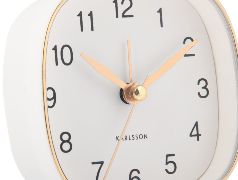 Present Time Alarm Clock Travel Square - KA5957WH White