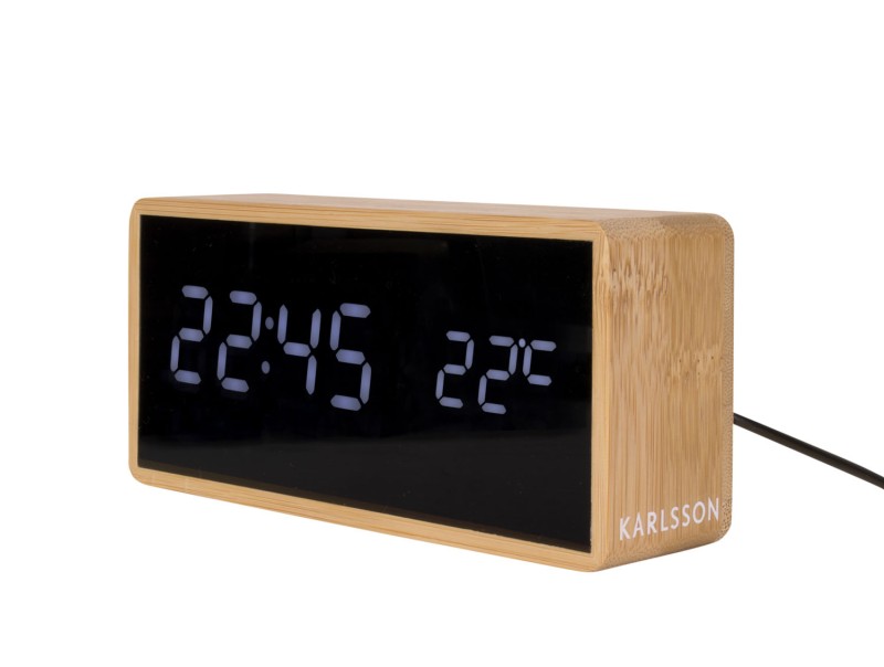 present time Alarm Clock Tube Bamboo - KA5724 Natural
