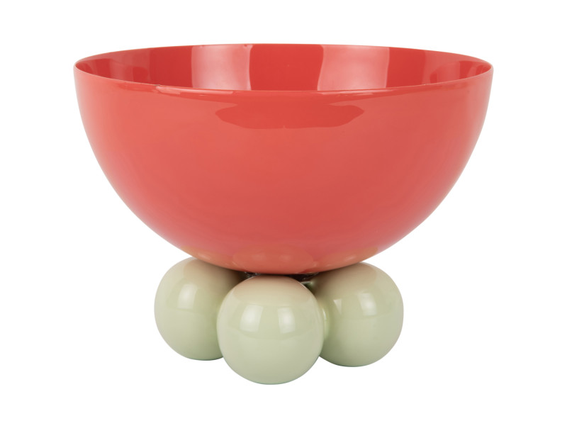 Present Time Bowl Double Funky Large - PT4252RD Scarlet Red & Soft Green