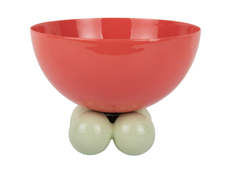 present time Bowl Double Funky Large - PT4252RD Scarlet red & soft green