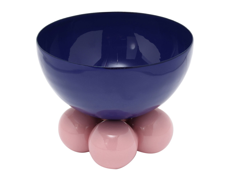 present time Bowl Double Funky Medium - PT4251BL Cobalt blue & soft pink