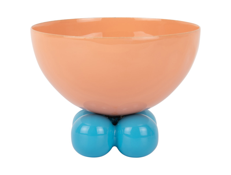 Present Time Bowl Double Funky Medium - PT4251OR Peach Orange & Aqua Blue