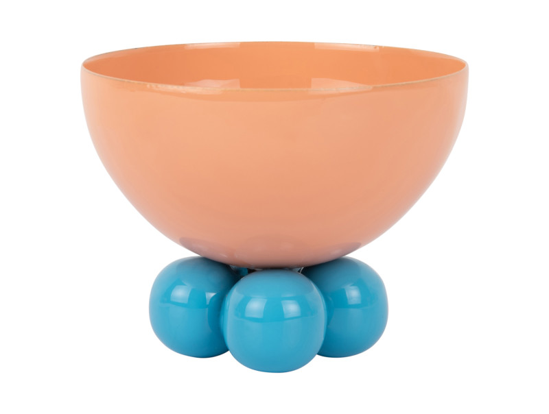 Present Time Bowl Double Funky Medium - PT4251OR Peach Orange & Aqua Blue