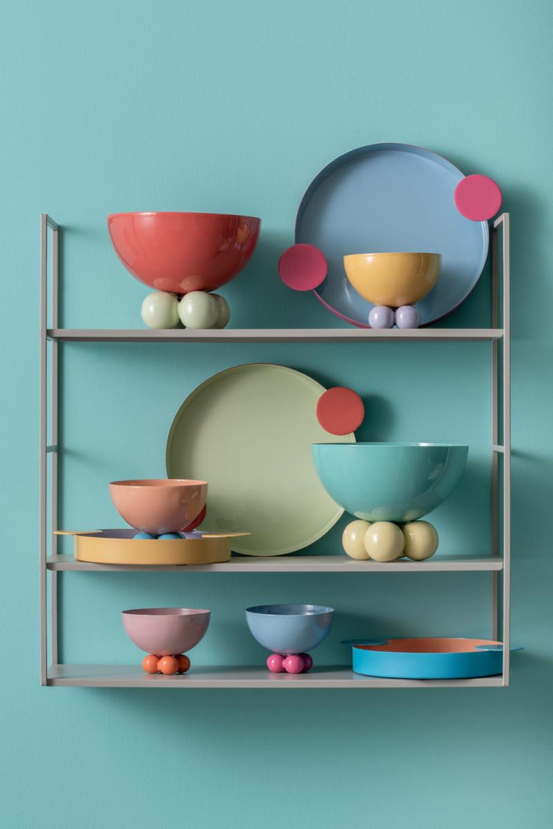 Present Time Bowl Double Funky Medium - PT4251OR Peach Orange & Aqua Blue