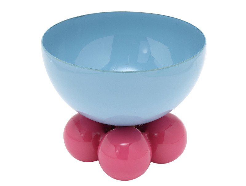 present time Bowl Double Funky Small - PT4250LB Soft blue & bright pink