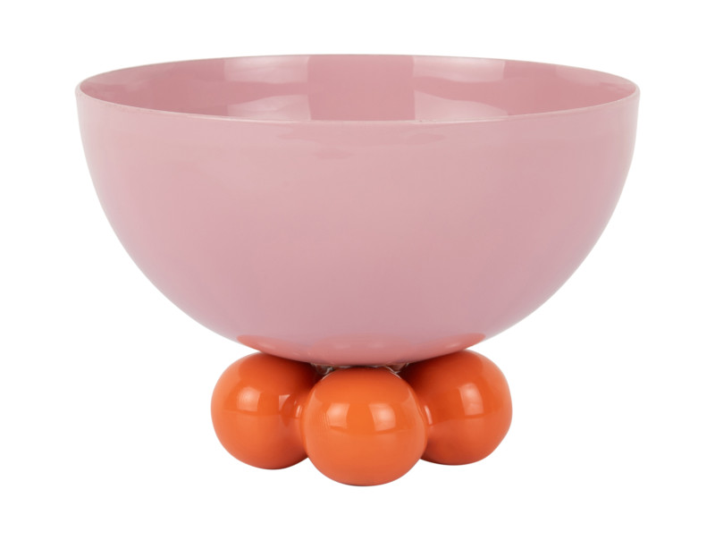 Present Time Bowl Double Funky Small - PT4250LP Soft Pink & Bright Orange