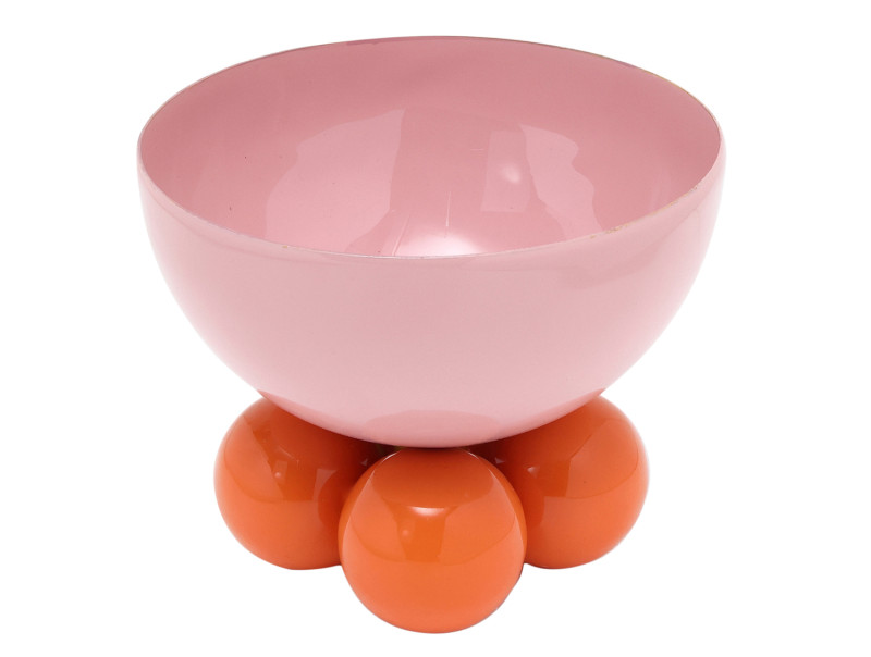 present time Bowl Double Funky Small - PT4250LP Soft pink & bright orange
