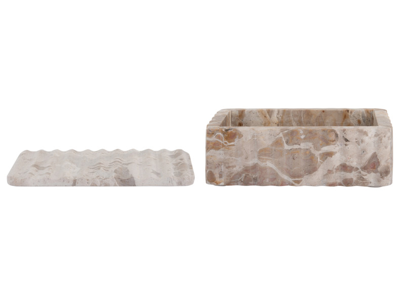 Present Time Bowl Rectangle With Lid - PT4217BR Brown