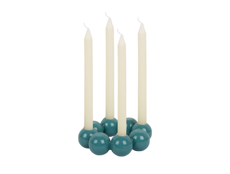 Present Time Candle Holder Bubbles Round - PT4201BL Turquoise Blue
