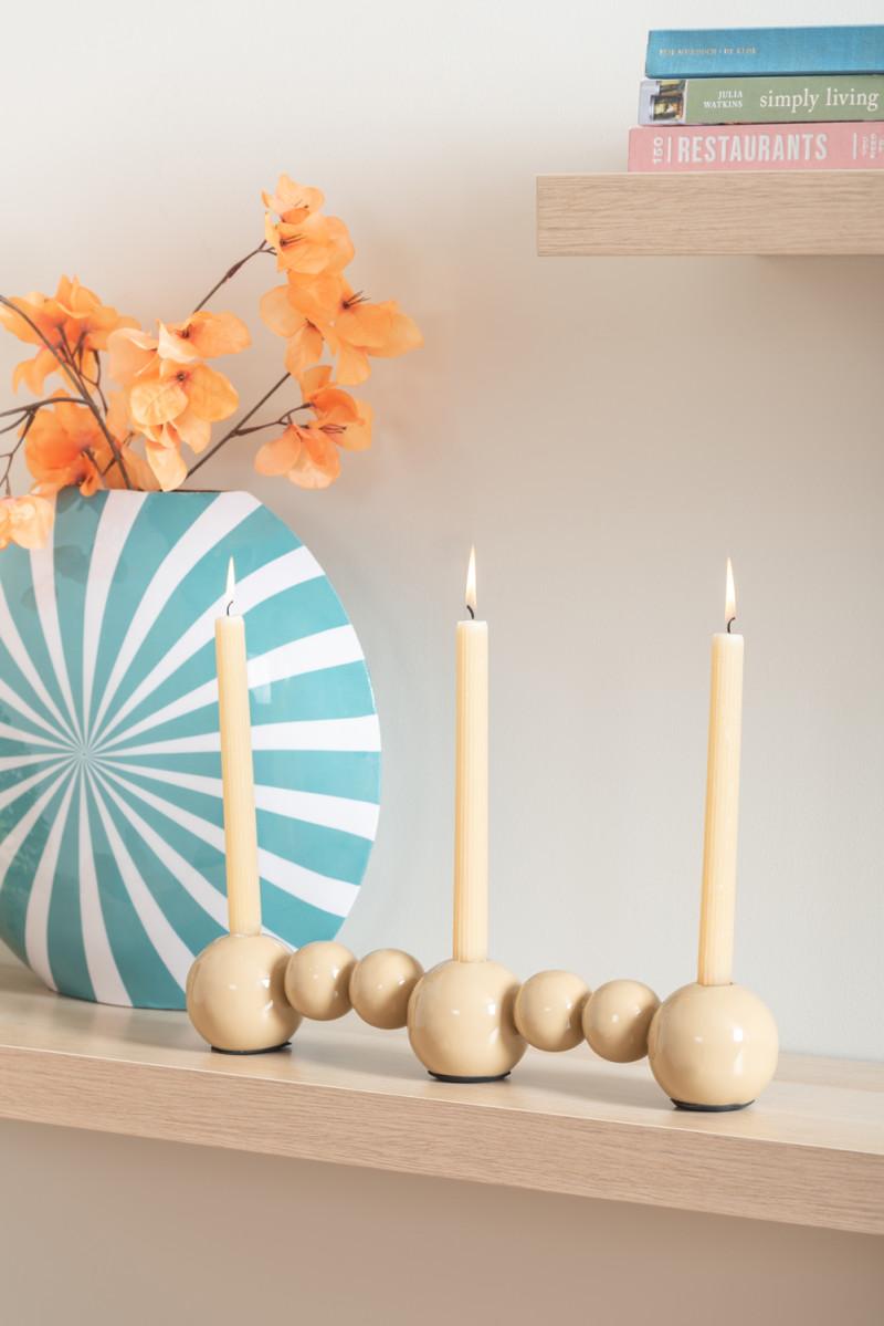 Present Time Candle Holder Bubbles Straight - PT4200LB Soft Brown