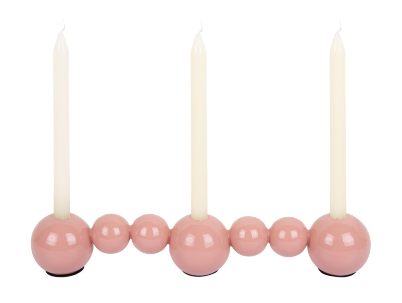 Present Time Candle Holder Bubbles Straight - PT4200PI Flamingo Pink