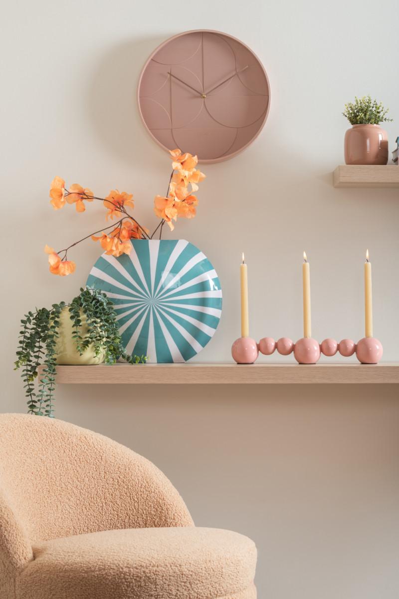 Present Time Candle Holder Bubbles Straight - PT4200PI Flamingo Pink