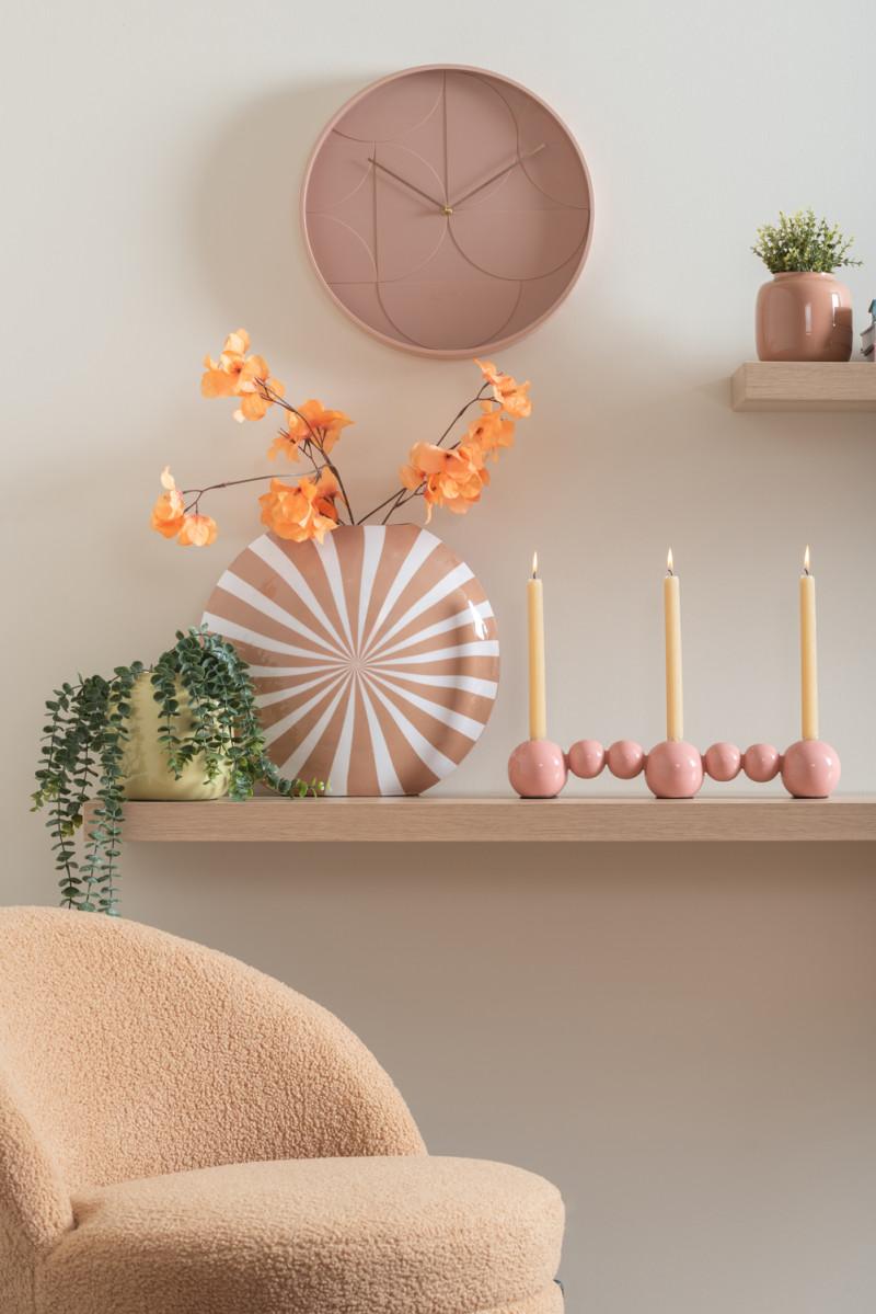 Present Time Candle Holder Bubbles Straight - PT4200PI Flamingo Pink