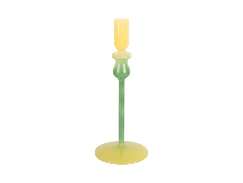Present Time Candle Holder Duo Colores Medium - PT4347LY Retro Green & Soft Yellow