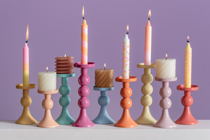 Present Time Candle Holder Funky Medium - PT4262OR Bright Orange