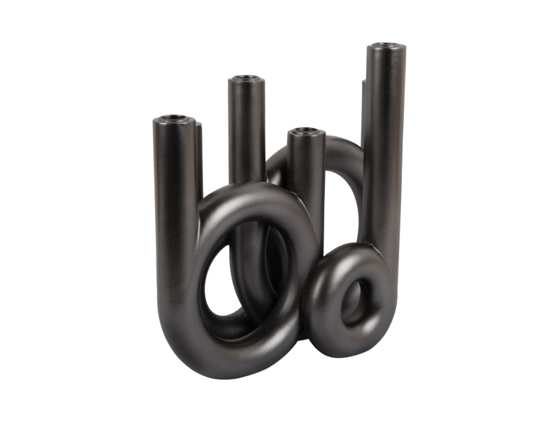 Present Time Candle Holder Rings Large - PT4157GY Metallic Dark Grey