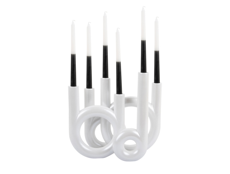 Present Time Candle Holder Rings Large - PT4157WH Metallic White