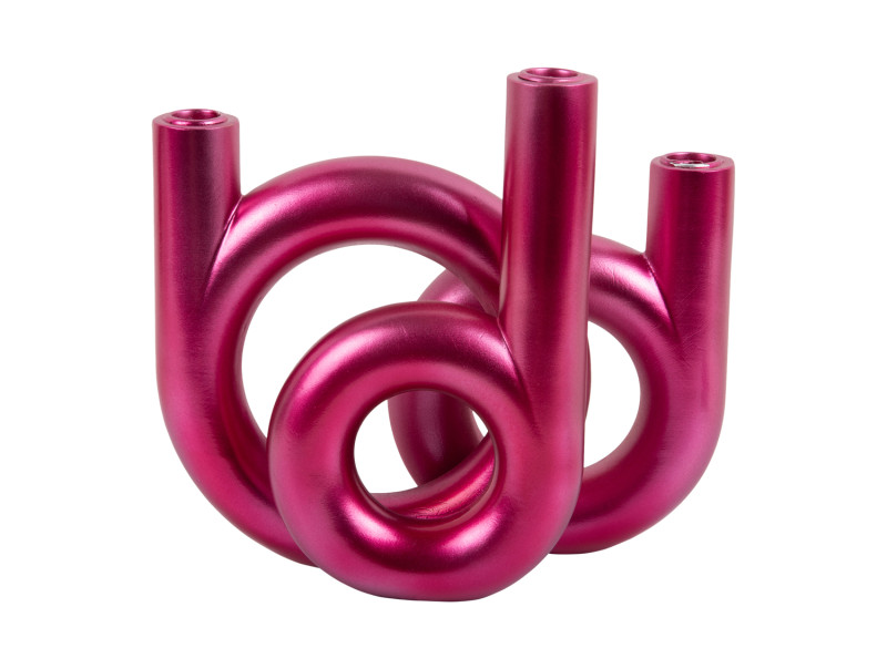 present time Candle Holder Rings Medium - PT4156DP Metallic dark pink