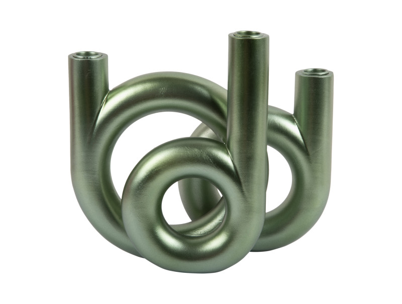 Present Time Candle Holder Rings Medium - PT4156GR Metallic Jungle Green