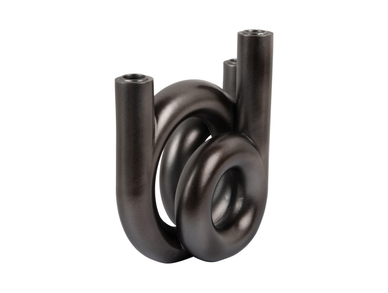 Present Time Candle Holder Rings Medium - PT4156GY Metallic Dark Grey