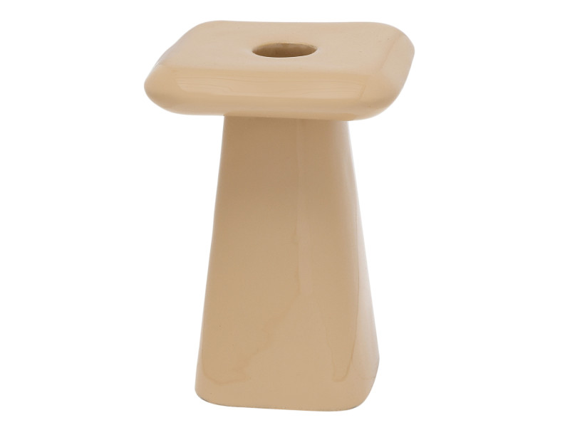 Present Time Candle Holder Roca Medium - PT4374LB Soft Brown