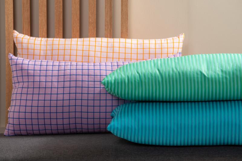 Present Time Cushion Cuadro Rectangle - PT4297PU Soft Purple & Dark Blue