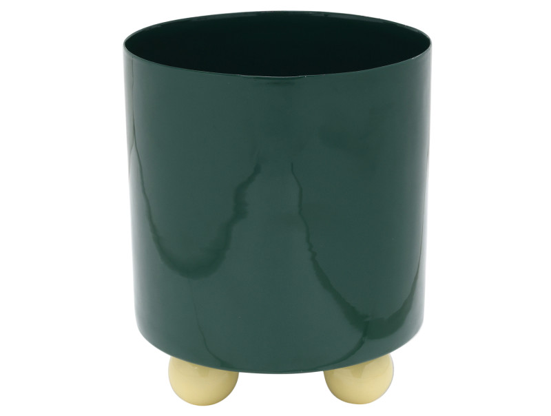 present time Plant Pot Double Funky Medium - PT4316GR Retro green & soft yellow