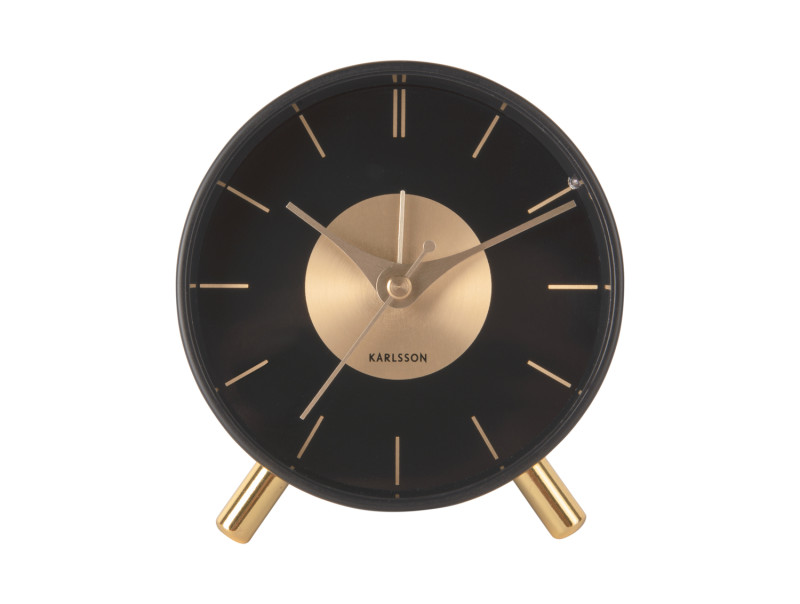 Present Time Alarm Clock Gold Disc - KA5919BK Black