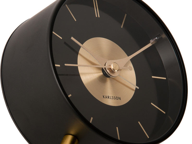 Present Time Alarm Clock Gold Disc - KA5919BK Black